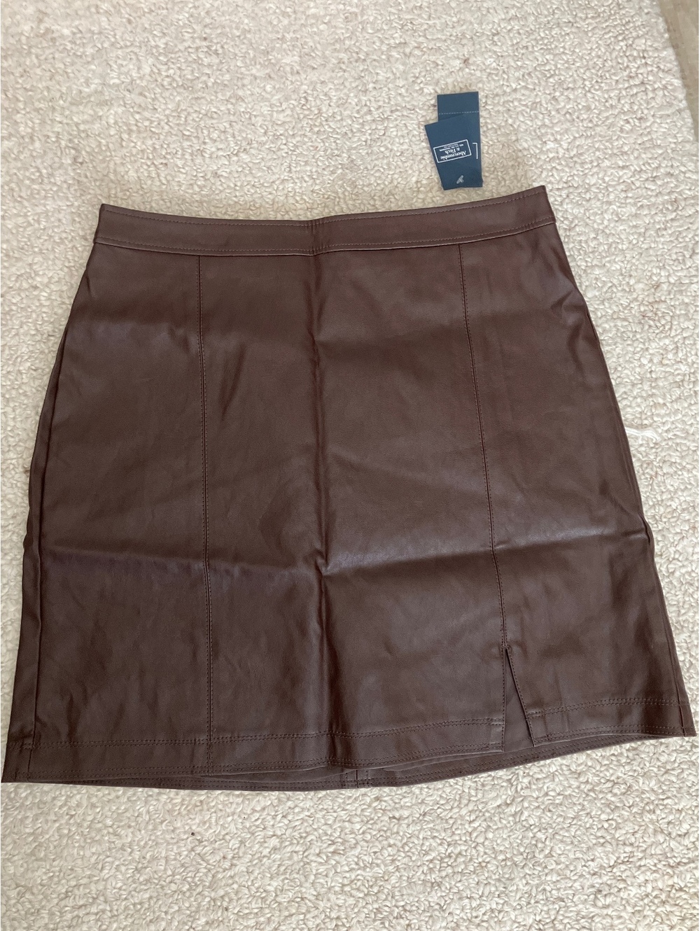 NWT Abercrombie & Fitch Brown Vegan Leather Pencil Skirt